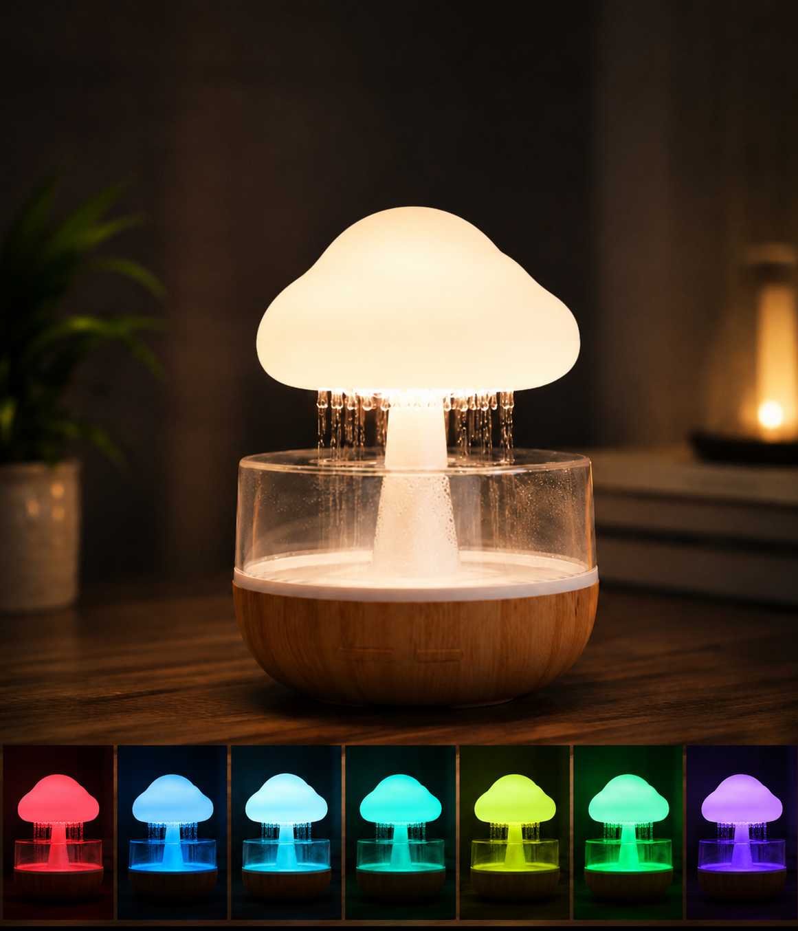 Nuage Champignon – Veilleuse & Diffuseur d'Huiles Essentielles